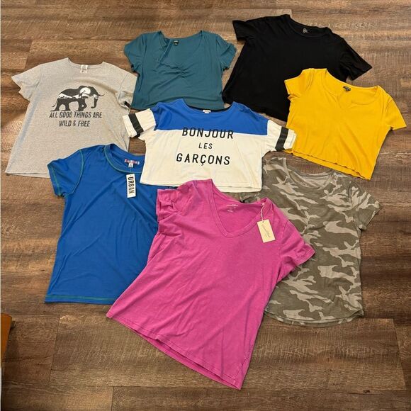 8 T-Shirt Bundle Large, XL, XXL - Urban Outfitter, Forever 21, Target, H&M - Picture 1 of 10